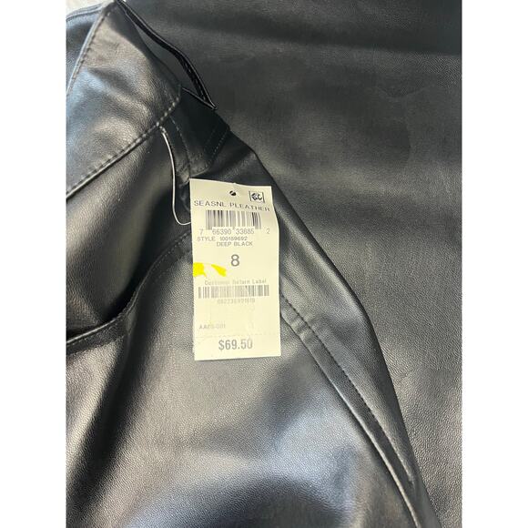 INC Women’s Faux-Leather Straight-Leg Pants Black Mob wife Matrix Vamp Size 8 - Picture 7 of 10